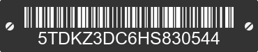 2017 TOYOTA Sienna 5TDKZ3DC6HS830544 VIN decoded