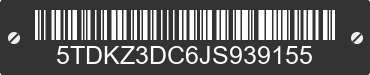 2018 TOYOTA Sienna 5TDKZ3DC6JS939155 VIN decoded