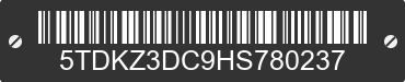 2017 TOYOTA Sienna 5TDKZ3DC9HS780237 VIN decoded