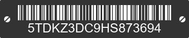 2017 TOYOTA Sienna 5TDKZ3DC9HS873694 VIN decoded