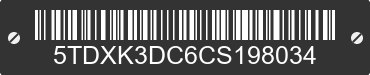 2012 TOYOTA Sienna 5TDXK3DC6CS198034 VIN decoded