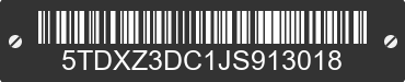 2018 TOYOTA Sienna 5TDXZ3DC1JS913018 VIN decoded