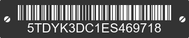 2014 TOYOTA Sienna 5TDYK3DC1ES469718 VIN decoded