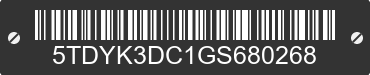 2016 TOYOTA Sienna 5TDYK3DC1GS680268 VIN decoded