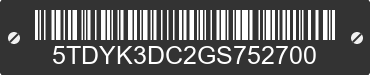 2016 TOYOTA Sienna 5TDYK3DC2GS752700 VIN decoded
