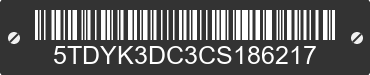 2012 TOYOTA Sienna 5TDYK3DC3CS186217 VIN decoded