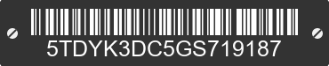 2016 TOYOTA Sienna 5TDYK3DC5GS719187 VIN decoded