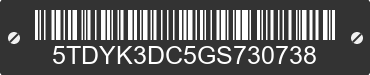 2016 TOYOTA Sienna 5TDYK3DC5GS730738 VIN decoded