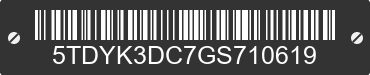 2016 TOYOTA Sienna 5TDYK3DC7GS710619 VIN decoded