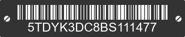 2011 TOYOTA Sienna 5TDYK3DC8BS111477 VIN decoded