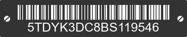 2011 TOYOTA Sienna 5TDYK3DC8BS119546 VIN decoded