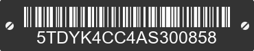 2010 TOYOTA Sienna 5TDYK4CC4AS300858 VIN decoded