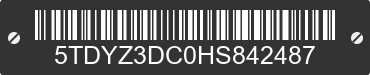2017 TOYOTA Sienna 5TDYZ3DC0HS842487 VIN decoded
