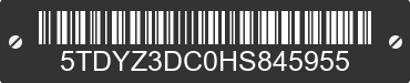 2017 TOYOTA Sienna 5TDYZ3DC0HS845955 VIN decoded