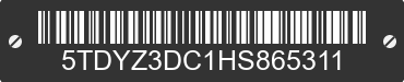 2017 TOYOTA Sienna 5TDYZ3DC1HS865311 VIN decoded