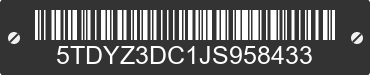 2018 TOYOTA Sienna 5TDYZ3DC1JS958433 VIN decoded