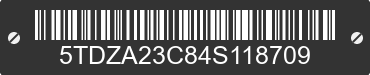 2004 TOYOTA Sienna 5TDZA23C84S118709 VIN decoded