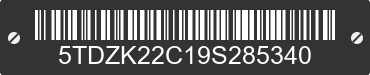 2009 TOYOTA Sienna 5TDZK22C19S285340 VIN decoded