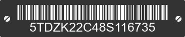 2008 TOYOTA Sienna 5TDZK22C48S116735 VIN decoded