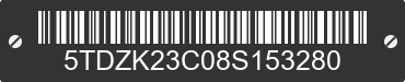 2008 TOYOTA Sienna 5TDZK23C08S153280 VIN decoded