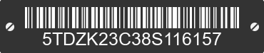 2008 TOYOTA Sienna 5TDZK23C38S116157 VIN decoded