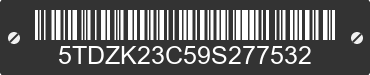 2009 TOYOTA Sienna 5TDZK23C59S277532 VIN decoded