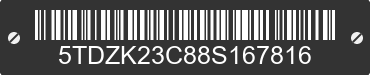 2008 TOYOTA Sienna 5TDZK23C88S167816 VIN decoded