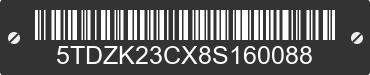 2008 TOYOTA Sienna 5TDZK23CX8S160088 VIN decoded