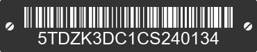 2012 TOYOTA Sienna 5TDZK3DC1CS240134 VIN decoded