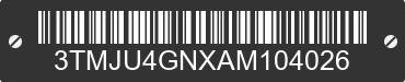 2010 TOYOTA Tacoma 3TMJU4GNXAM104026 VIN decoded