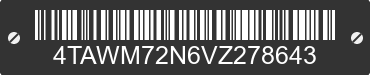 1997 TOYOTA Tacoma 4TAWM72N6VZ278643 VIN decoded