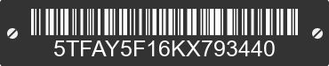 2019 TOYOTA Tundra 5TFAY5F16KX793440 VIN decoded