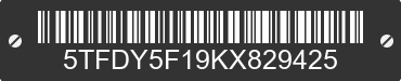 2019 TOYOTA Tundra 5TFDY5F19KX829425 VIN decoded