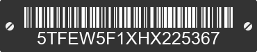 2017 TOYOTA Tundra 5TFEW5F1XHX225367 VIN decoded