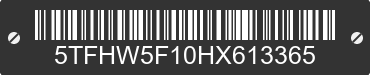 2017 TOYOTA Tundra 5TFHW5F10HX613365 VIN decoded