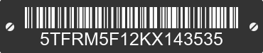 2019 TOYOTA Tundra 5TFRM5F12KX143535 VIN decoded