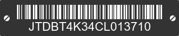 2012 TOYOTA Yaris JTDBT4K34CL013710 VIN decoded