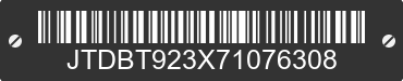 2007 TOYOTA Yaris JTDBT923X71076308 VIN decoded