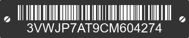 2012 VOLKSWAGEN Beetle 3VWJP7AT9CM604274 VIN decoded