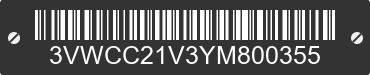 2000 VOLKSWAGEN Cabrio 3VWCC21V3YM800355 VIN decoded