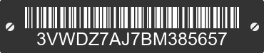 2011 VOLKSWAGEN Jetta 3VWDZ7AJ7BM385657 VIN decoded