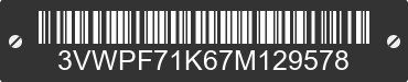 2007 VOLKSWAGEN Jetta 3VWPF71K67M129578 VIN decoded