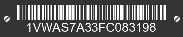 2015 VOLKSWAGEN Passat 1VWAS7A33FC083198 VIN decoded