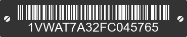 2015 VOLKSWAGEN Passat 1VWAT7A32FC045765 VIN decoded