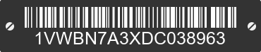 2013 VOLKSWAGEN Passat 1VWBN7A3XDC038963 VIN decoded
