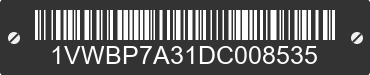 2013 VOLKSWAGEN Passat 1VWBP7A31DC008535 VIN decoded