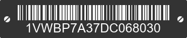 2013 VOLKSWAGEN Passat 1VWBP7A37DC068030 VIN decoded