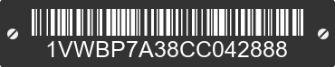 2012 VOLKSWAGEN Passat 1VWBP7A38CC042888 VIN decoded