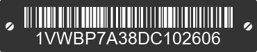 2013 VOLKSWAGEN Passat 1VWBP7A38DC102606 VIN decoded