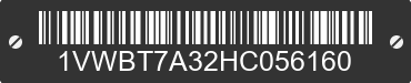 2017 VOLKSWAGEN Passat 1VWBT7A32HC056160 VIN decoded